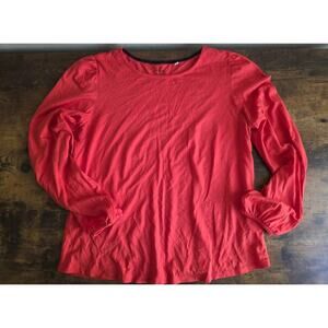 ✨ Boden Long Sleeve Puff-Sleeve Top – Orange – Size 10 ✨